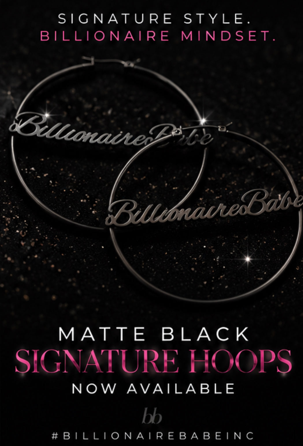 Billionaire Babe Signature Hoops, Black