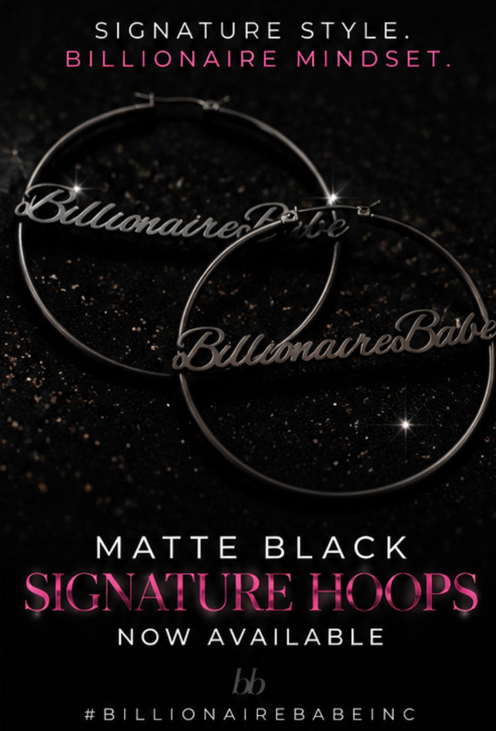 Billionaire Babe Signature Hoops, Black