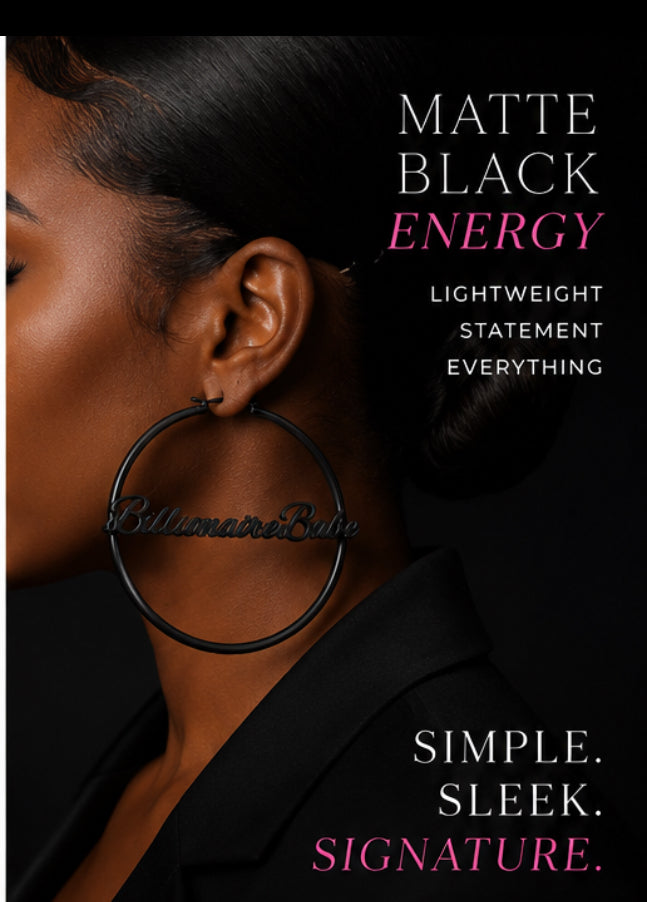 Billionaire Babe Signature Hoops, Black