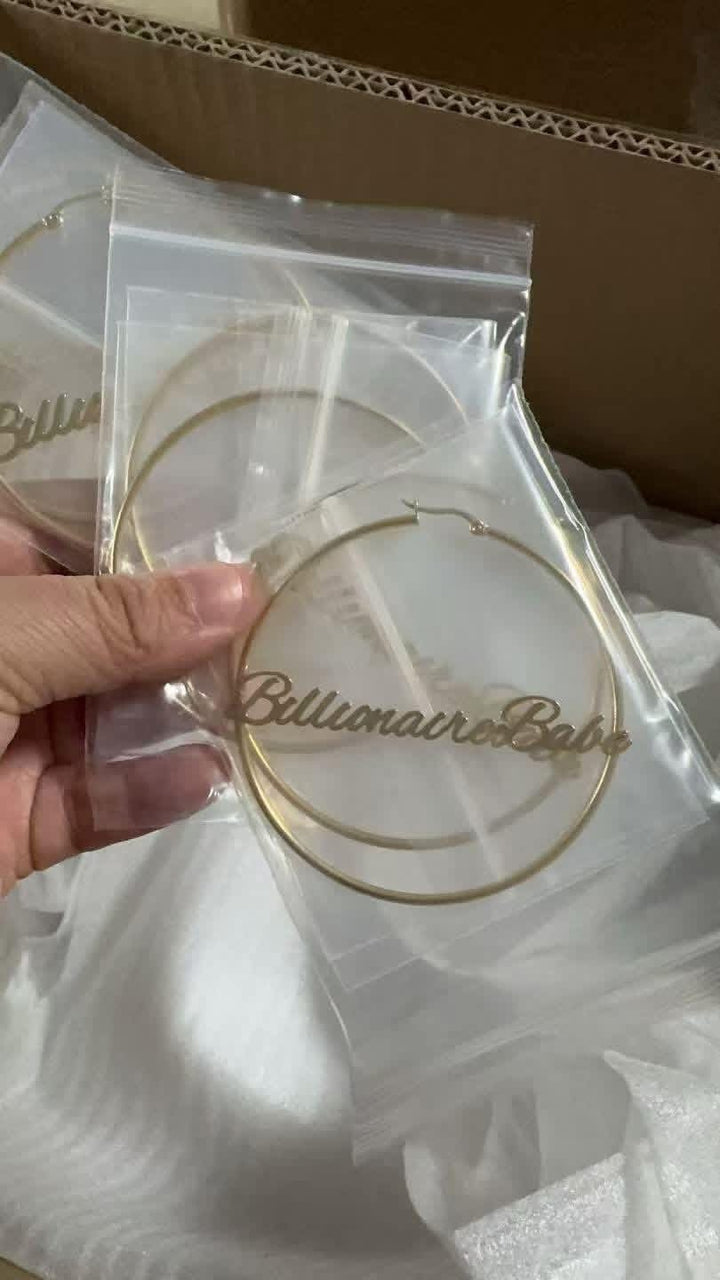 Billionaire Babe Signature Gold Hoops